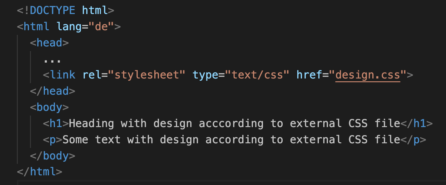 Externe Einbindung von CSS