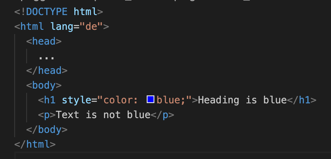 Interne Einbindung von CSS