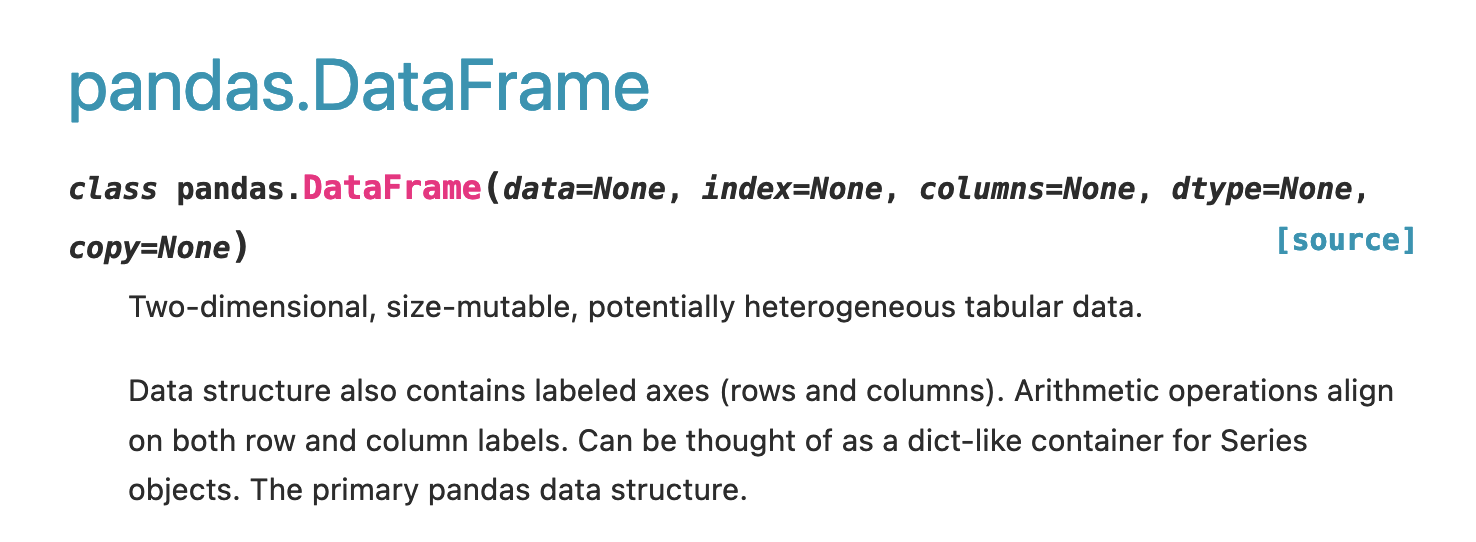 pandas Dataframe Dokumentation